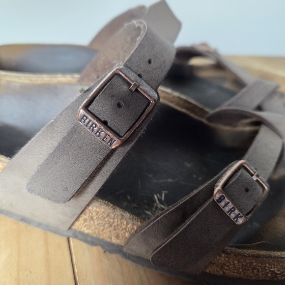 Birkenstock Mayari Mocha 38 / Size 7 Womens Brown Slip On Slides Germany - Read - Picture 3 of 9